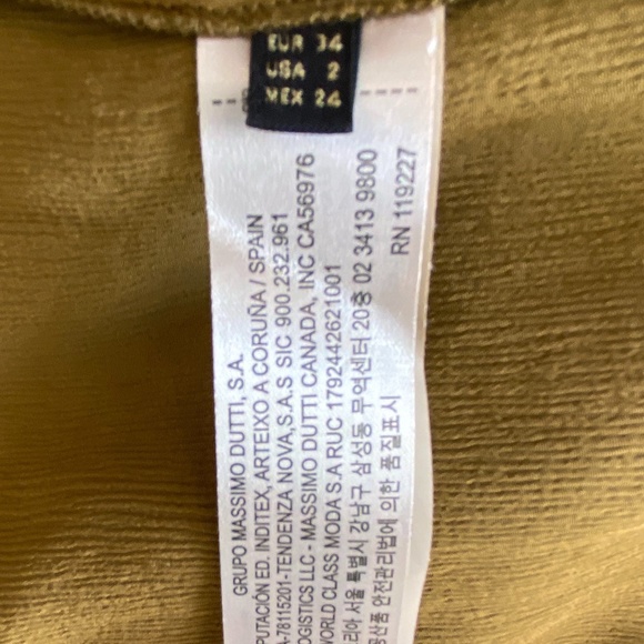 massimo dutti olive gold/green Long sleeve dress - Picture 5 of 5
